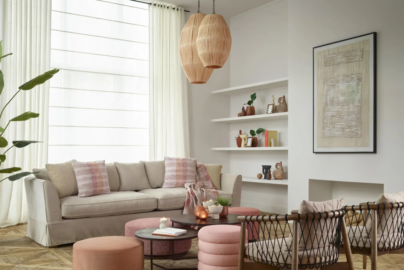 Suspensions Et Lustres|Luminaire<Flamant AIMEE, lampe suspension, raphia et fer, S