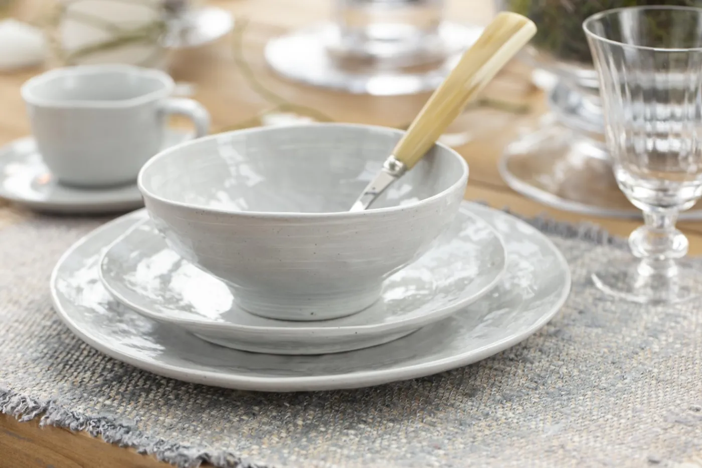 Assiettes, Plats Et Bols|Assiettes,Plats Et Bols<Flamant ALANAH, assiette, céramique, , 21,5cm Gris