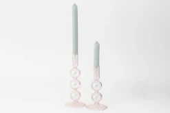 Chandeliers|Chandeliers<Flamant AMIRA, bougeoir, verre, , L, avec leds Rose