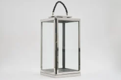 Lanternes|Décoration<Flamant AURITIO, lanterne, acier et verre, L Argent