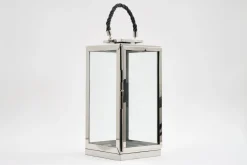 Lanternes|Décoration<Flamant AURITIO, lanterne, acier et verre, S Argent