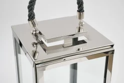 Lanternes|Décoration<Flamant AURITIO, lanterne, acier et verre, S Argent