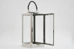 Lanternes|Décoration<Flamant AURITIO, lanterne, acier et verre, S Argent