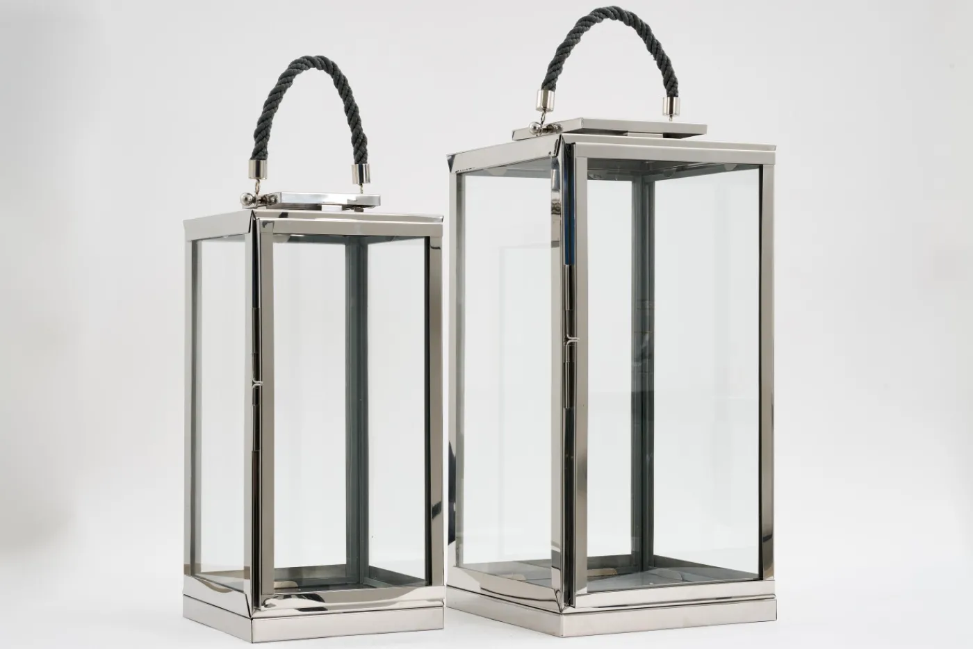 Lanternes|Décoration<Flamant AURITIO, lanterne, acier et verre, S Argent