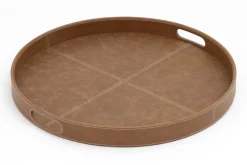 Accessoires|Plateaux<Flamant AUSTIN, plateau, cuir, , Ø56 Brun
