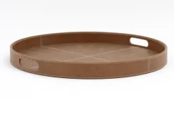 Accessoires|Plateaux<Flamant AUSTIN, plateau, cuir, , Ø56 Brun