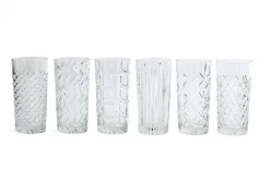Verres|Verres<Flamant BOGART, verre longdrink, taillés à la main, set de 6 Transparent