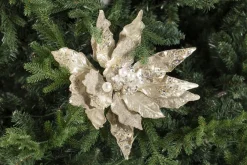 Décoration De Noël|Décoration De Noël<Flamant BRITTE, poinsettia Argent