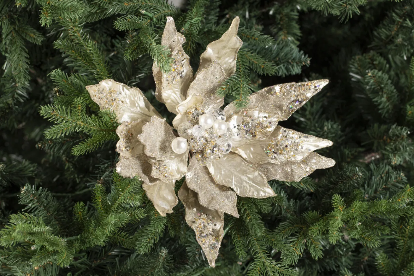 Décoration De Noël|Décoration De Noël<Flamant BRITTE, poinsettia Argent