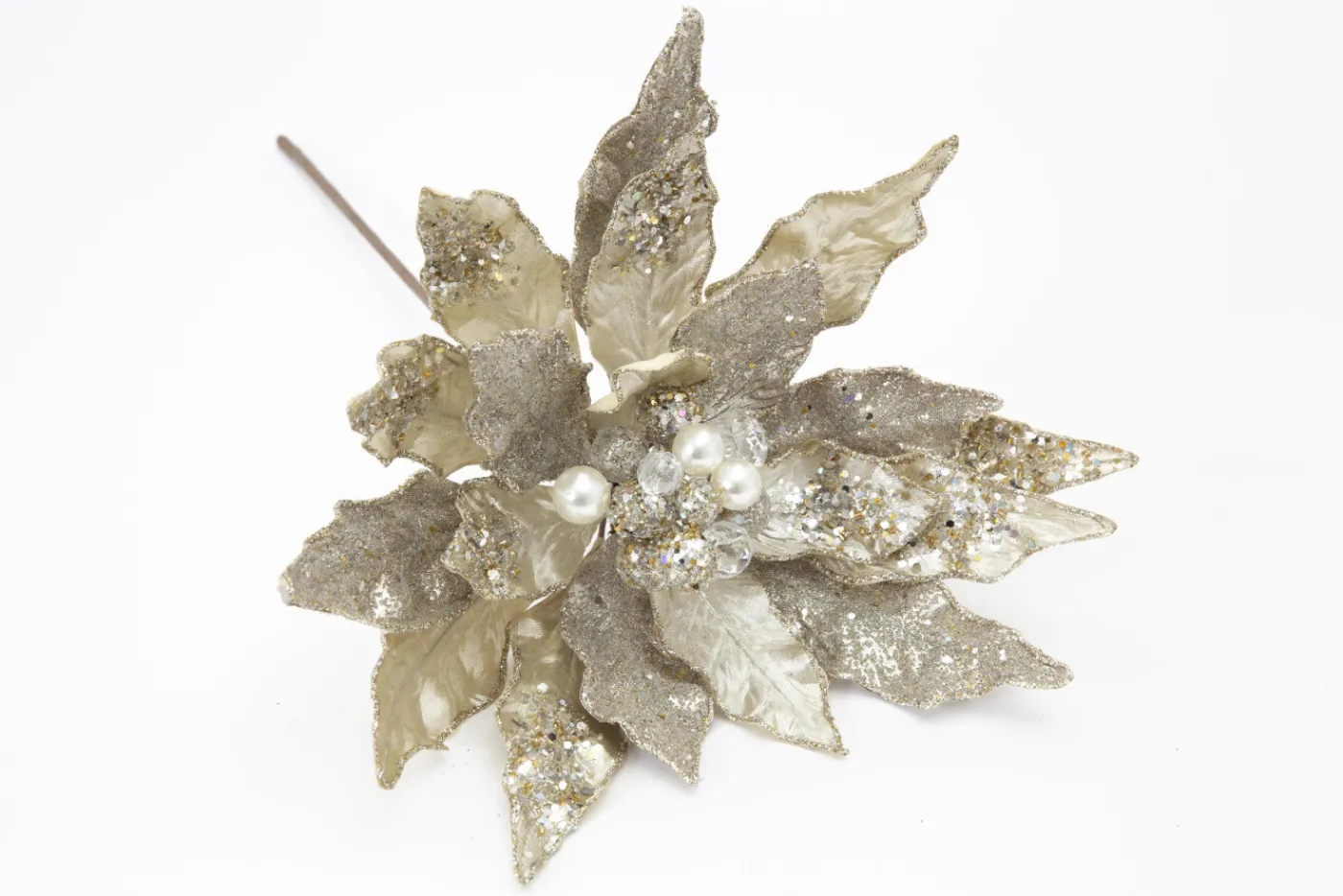 Décoration De Noël|Décoration De Noël<Flamant BRITTE, poinsettia Argent