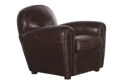 Fauteuils|Sièges<Flamant BURNHAM, fauteuil club, cuir, foncé Brun