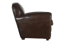 Fauteuils|Sièges<Flamant BURNHAM, fauteuil club, cuir, foncé Brun
