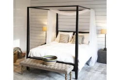 Lits|Lits<Flamant CAPE COD, lit à baldaquin, , 180 cm Noir
