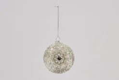 Boules De Noël|Boules De Noël<Flamant CAROLES, boule de Noël Argent
