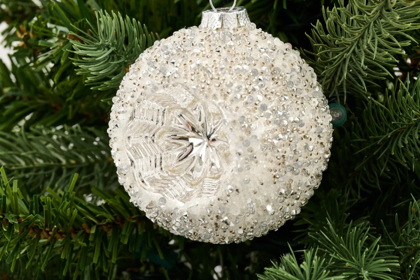 Boules De Noël|Boules De Noël<Flamant CAROLES, boule de Noël Argent