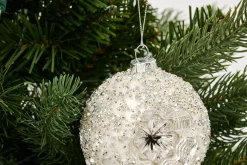 Boules De Noël|Boules De Noël<Flamant CAROLES, boule de Noël Argent