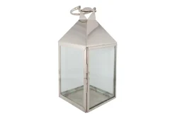 Lanternes|Décoration<Flamant CHARME, lanterne, acier et verre, M Argent