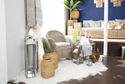 Lanternes|Décoration<Flamant CHARME, lanterne, acier et verre, M Argent