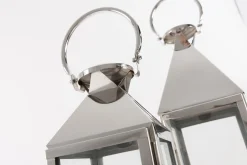 Lanternes|Décoration<Flamant CHARME, lanterne, acier et verre, M Argent
