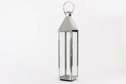 Lanternes|Décoration<Flamant CHARME, lanterne, acier et verre, L Argent