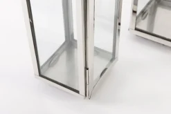 Lanternes|Décoration<Flamant CHARME, lanterne, acier et verre, L Argent