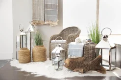 Lanternes|Décoration<Flamant CHARME, lanterne, acier et verre, L Argent