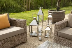 Lanternes|Décoration<Flamant CHARME, lanterne, acier et verre, L Argent