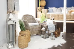 Lanternes|Décoration<Flamant CHARME, lanterne, acier et verre, XL Argent