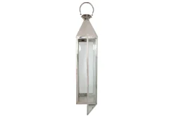 Lanternes|Décoration<Flamant CHARME, lanterne, acier et verre, XL Argent