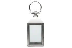 Lanternes|Décoration<Flamant CHARME, lanterne, acier et verre, S Argent