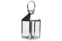 Lanternes|Décoration<Flamant CHARME, lanterne, acier et verre, S Argent