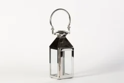 Lanternes|Décoration<Flamant CHARME, lanterne, acier et verre, XS Argent