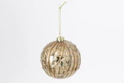 Boules De Noël|Boules De Noël<Flamant CHRISTO, boule de Noël Or