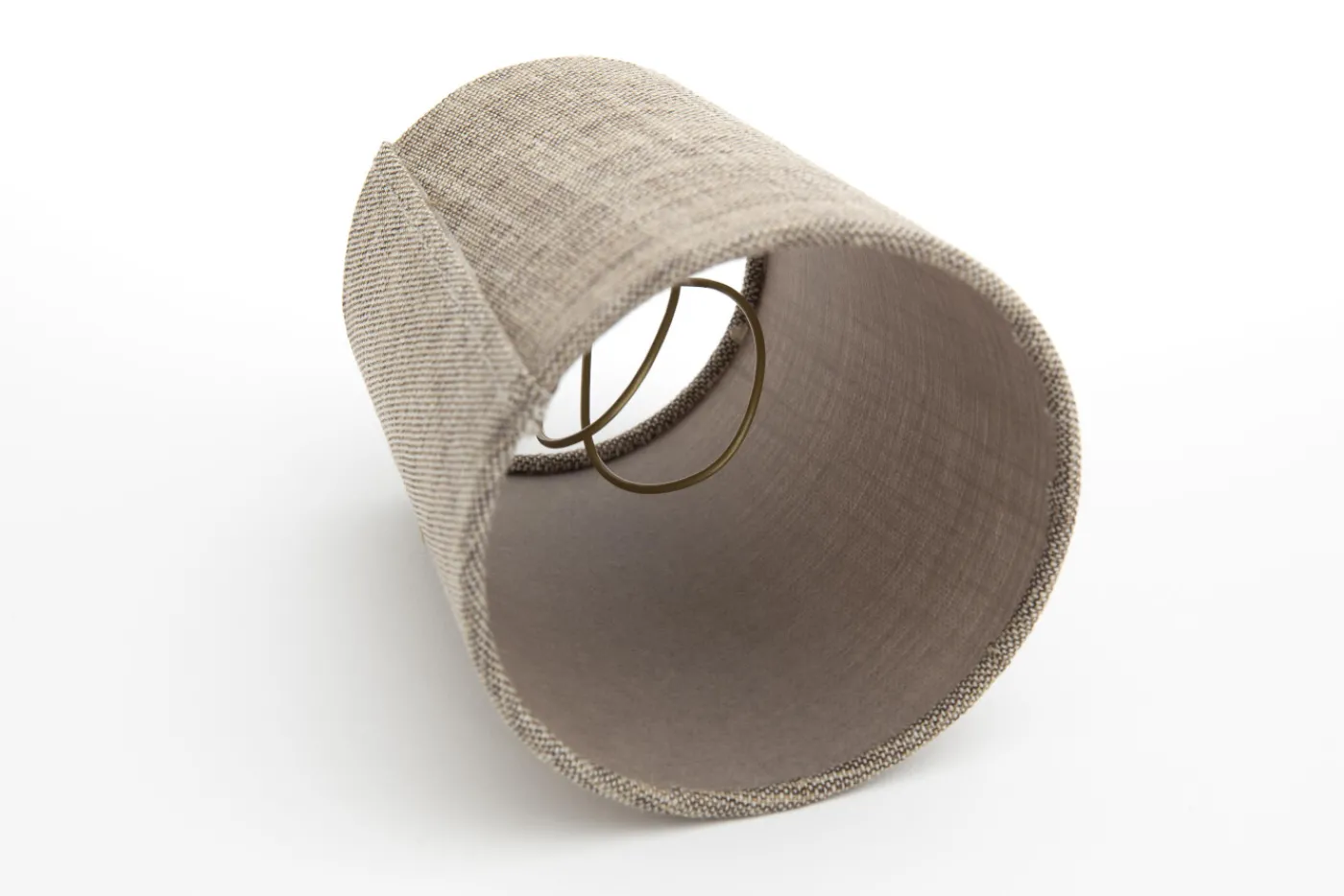 Abat-Jour|Luminaire<Flamant CLIPS, abat-jour, naturel et gris, cylindrique, 10 cm Blanccassé