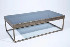 Tables De Salon|Tables De Salon<Flamant COMINO, table basse, rectangulaire, métal et verre Brun