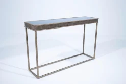 Tables D’Appoint & Consoles|Tables D’Appoint & Consoles<Flamant COMINO, table console, métal et verre Brun