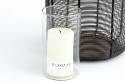 Porte Bougie, Chauffe-Plats Et Photophores|Porte Bougie, Chauffe-Plats Et Photophores<Flamant CORTONA, photophore, fer et verre, S Noir