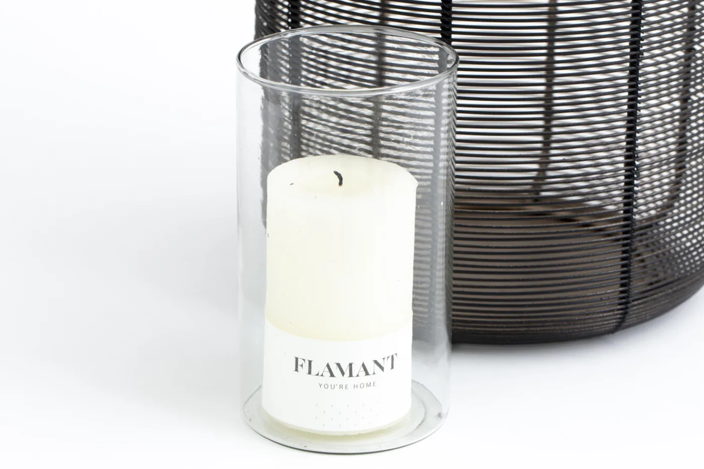 Porte Bougie, Chauffe-Plats Et Photophores|Porte Bougie, Chauffe-Plats Et Photophores<Flamant CORTONA, photophore, fer et verre, S Noir