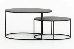 Tables De Salon|Tables De Salon<Flamant COSITO, table basse, ovale, métal, set de 2 Noir