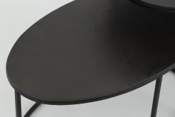 Tables De Salon|Tables De Salon<Flamant COSITO, table basse, ovale, métal, set de 2 Noir