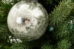 Boules De Noël|Boules De Noël<Flamant CRACKLE, boule de Noël, silver, L Argent