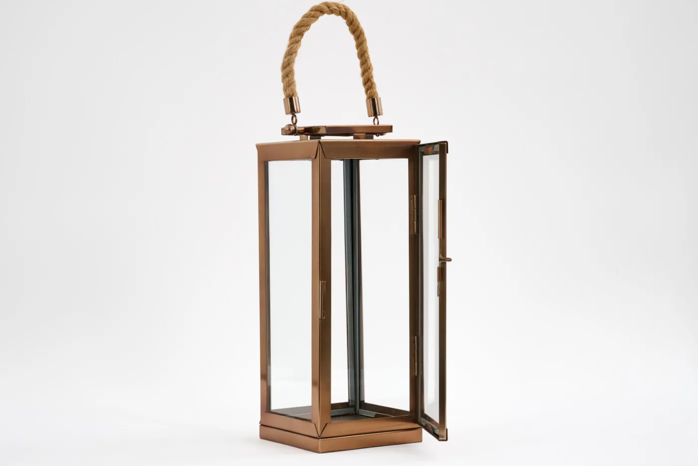Lanternes|Décoration<Flamant CRAIG, lanterne, laiton i et verre, L Brun