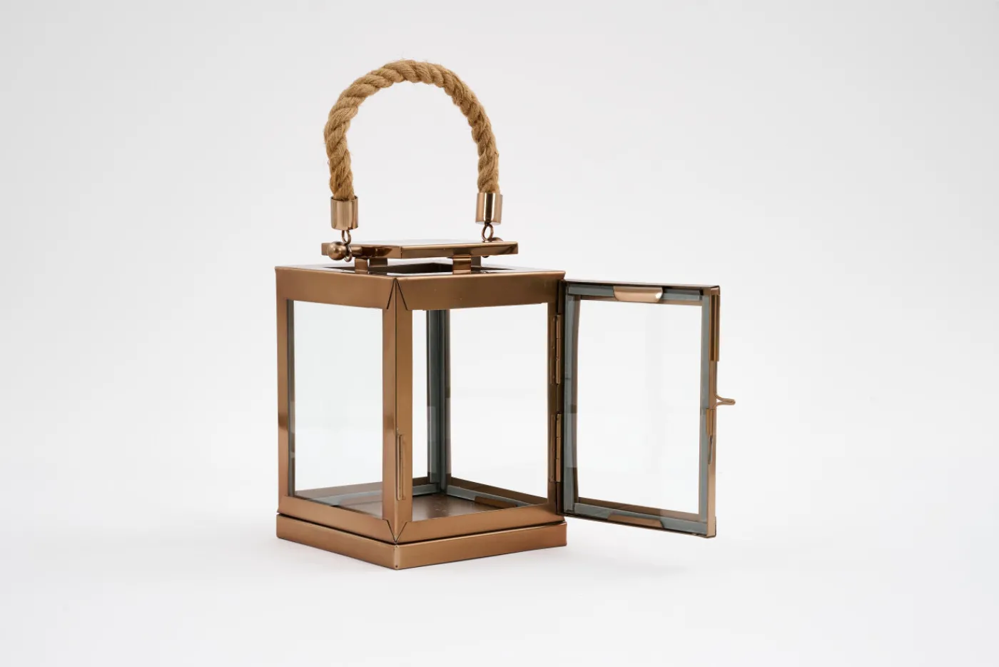 Lanternes|Décoration<Flamant CRAIG, lanterne, laiton i et verre, S Brun