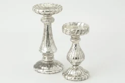 Chandeliers|Chandeliers<Flamant DANTON, bougeoir, verre mercuré, S, avec leds Argent