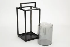 Lanternes|Décoration<Flamant DENNY, lanterne, aluminium et verre, S Gris