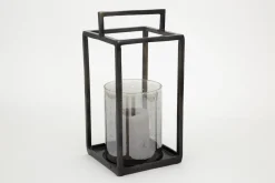 Lanternes|Décoration<Flamant DENNY, lanterne, aluminium et verre, S Gris