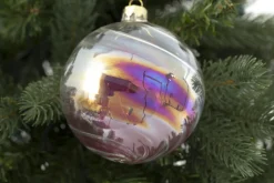 Boules De Noël|Boules De Noël<Flamant DURAS, boule de Noël Rose