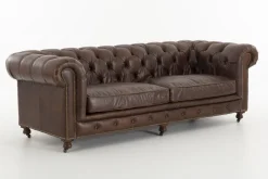 Canapés|Sièges<Flamant EDINBURGH, canapé, chesterfield, cuir, marron foncé, 3 places Brun