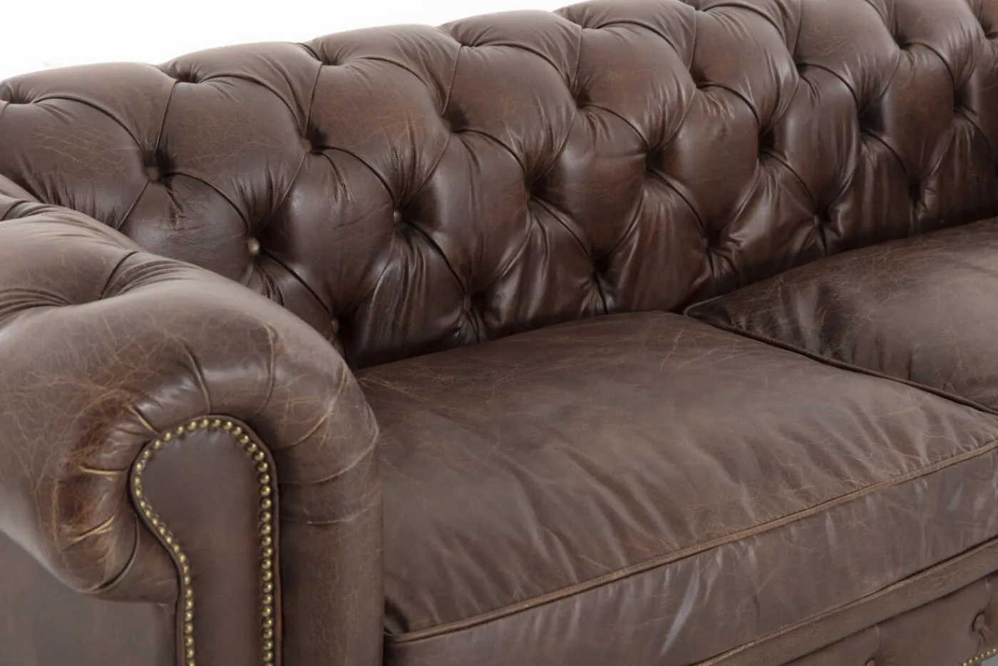 Canapés|Sièges<Flamant EDINBURGH, canapé, chesterfield, cuir, marron foncé, 3 places Brun