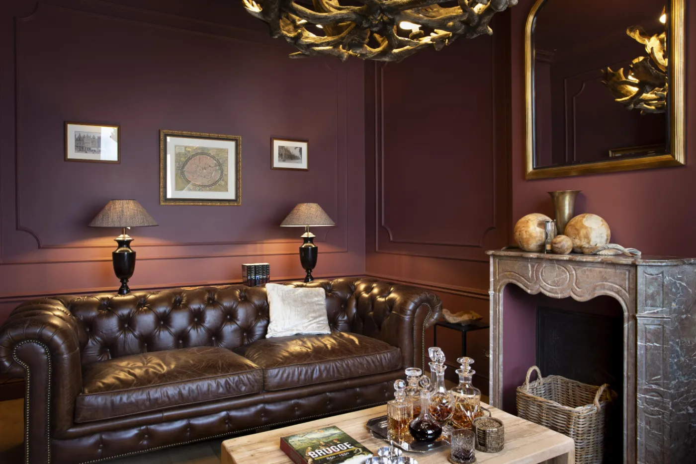 Canapés|Sièges<Flamant EDINBURGH, canapé, chesterfield, cuir, marron foncé, 3 places Brun